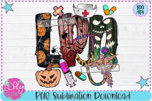 A Designer's Take on the Nurse Halloween Sublimation, LPN Skull