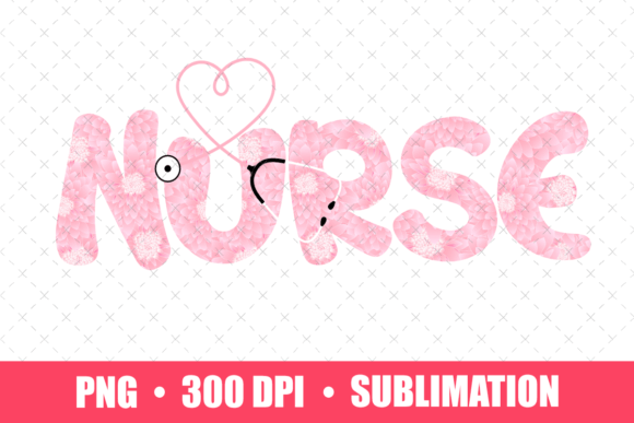Nurse Heart Stethoscope PNG for Embroidered Projects